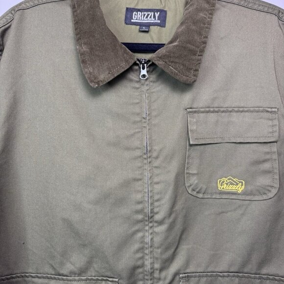 Grizzly CHORE JACKET Work Barn Coat Zip Utility Pockets Canvas Men Large - Picture 2 of 16